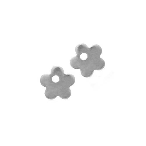 Stainless Steel Flower 6mm 19g Stamping Blank Charms x2