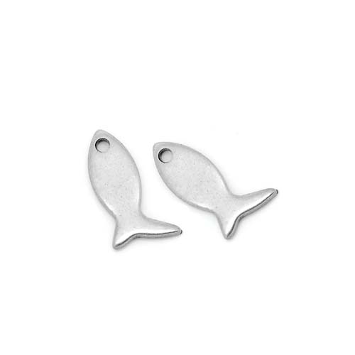 Stainless Steel Fish 11.5x6mm 20g Stamping Blank Charms x2