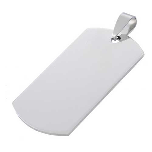 Stainless Steel Rectangle Dog Tag 50x24mm 18g Stamping Blank with Bail x1 