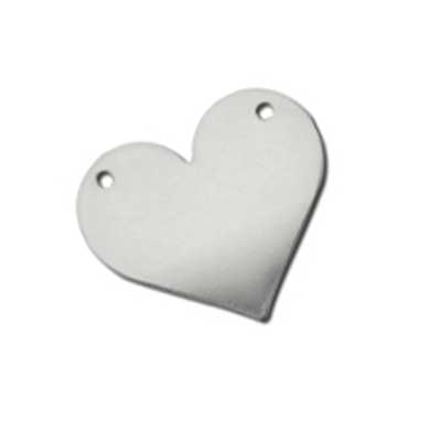 Sterling Silver Heart Connector 19.7x16.8mm 24g Stamping Blank x1