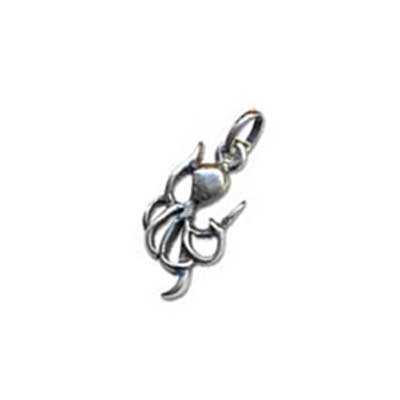Sterling Silver Charms - 10.5x24mm Octopus Charm x1
