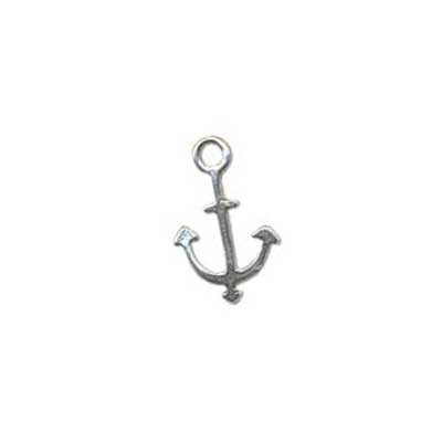 Sterling Silver Charms - 13.5x7.2mm Anchor Tiny Charm x1