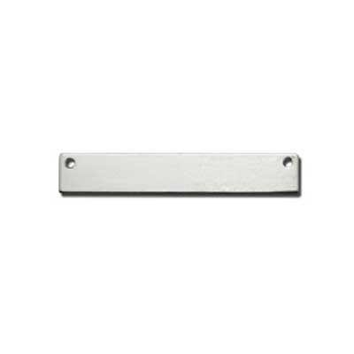 Sterling Silver Rectangle Name Tag 30.7x5.2mm with holes 24g Stamping Blank x1
