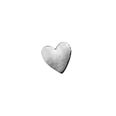 Sterling Silver Heart 7x6.5mm 24ga Stamping Blank "Sequin" x1