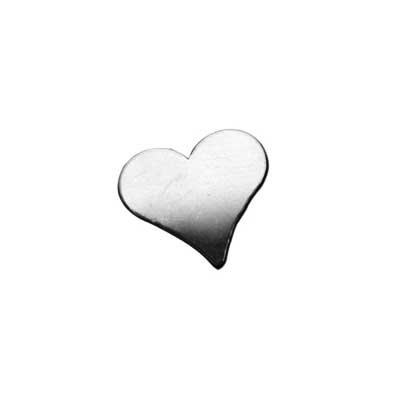 Sterling Silver Heart 9.5x8.4mm 24g Stamping Blank x1