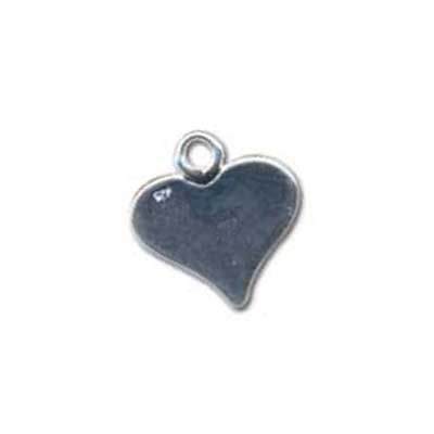 Sterling Silver Heart Tag 10x11mm 22g Stamping Blank Charm x1