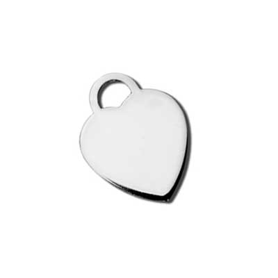 Sterling Silver Heart Lock Tag 16x12.2mm 24g Stamping Blank Charm x1