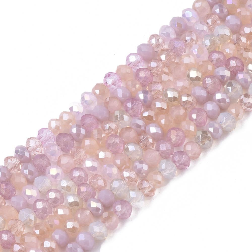 Imperial Glass Faceted Rondelle Micro Spacer Beads 2.5mm Pink Tones AB x180pc approx