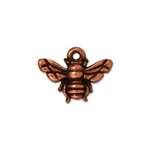TierraCast Pewter Honeybee Antique Copper Plated 12x16mm Charm x1
