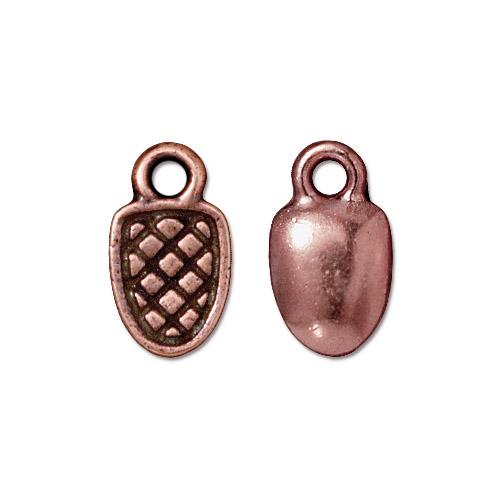 TierraCast Pewter Glue-on Pad Drop Bail Antique Copper Plated x1