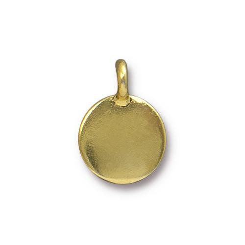 TierraCast Pewter Gold Plated Blank Charm (Stampable) x1