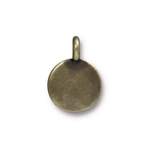 TierraCast Pewter Antiqued Brass Oxide Blank Charm (Stampable) x1