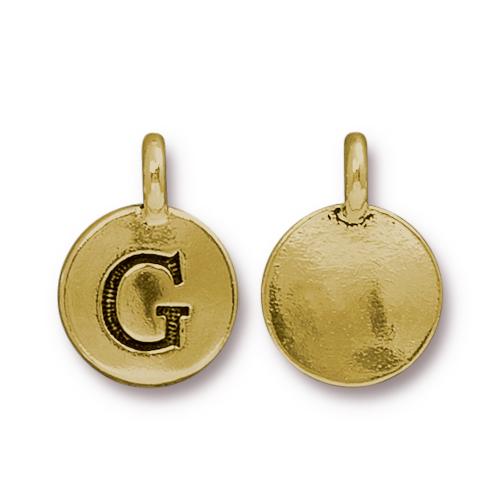 TierraCast Pewter Gold Plated Alphabet Charm, Letter G