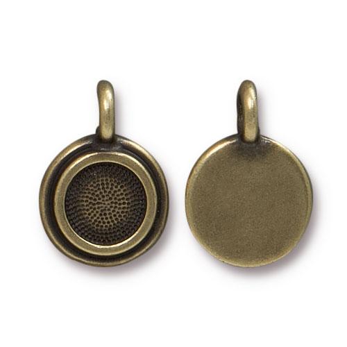 Tierracast Stepped Bezel Charms Glue-In for SS34 - 12mm, Brass Oxide