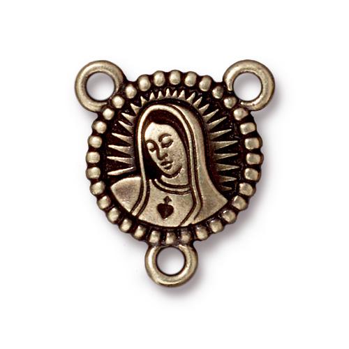 TierraCast Pewter Brass Oxide Our Lady Rosary Link x1