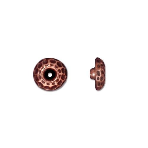 TierraCast BeadAligners™ 8mm Hammertone Antique Copper Plated Bead Aligner x1