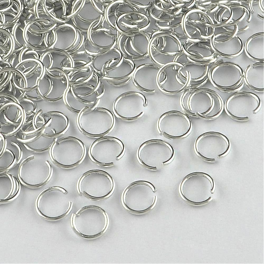 Aluminium Jump Rings, Silver, Open, 10mm (7mm id) 1.5mm/14.5ga approx 200 Pack