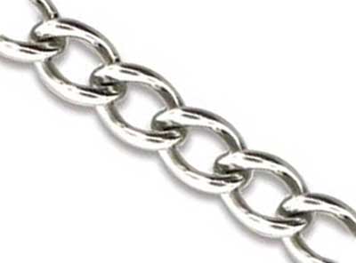 Stainless Steel Base Metal Curb Chain Link 7x5mm x1ft - 30cm