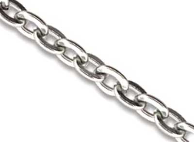 Stainless Steel Base Metal Flat Chain Link 4.1x3.2mm x1ft - 30cm