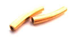 BALI Gold Vermeil Beads - 12x2mm Tube Bar Bead x1