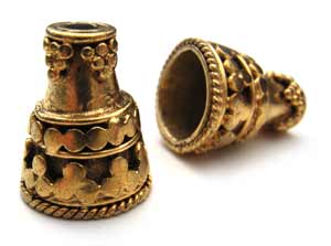 BALI Gold Vermeil 10mm Antiqued Cone