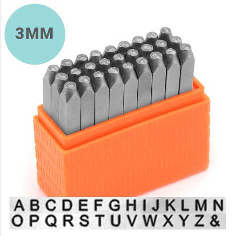 Basic Sans Serif Alphabet Upper Case Letter 3mm 1/8 Stamping Set - ImpressArt
