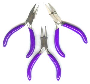 Beadsmith 3 Piece Miniature Purple Pliers tool set