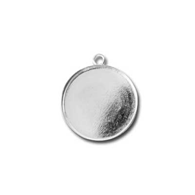 Sterling Silver 10mm Round Bezel Charm Setting x1