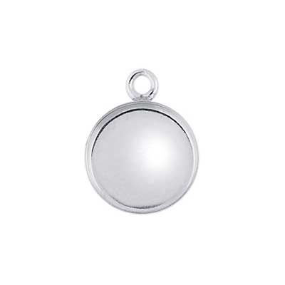Sterling Silver 8mm Round Bezel Mount Setting with ring x1