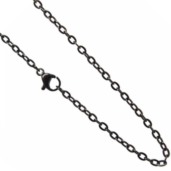 Stainless Steel **mm Cable Chain Necklace 20 inch (51cm) Black Gumetal x1