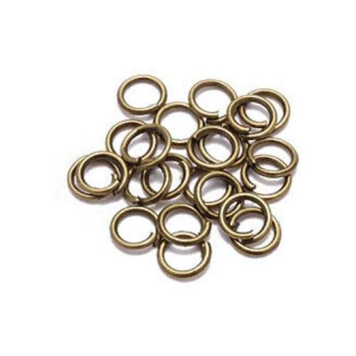 Jump Rings Open Non Soldered findings for Jewellery, 6mm od 4.8mm id 100pc apx Antique Bronze Boho Gold