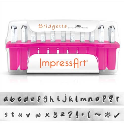 ImpressArt Standard Bridgette 3mm Alphabet Lower Case Letter Metal Stamping Set