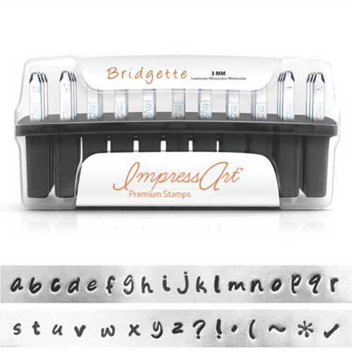 ImpressArt Premium Bridgette Alphabet Lower Case Letter 3mm 1/8 Stamping Set
