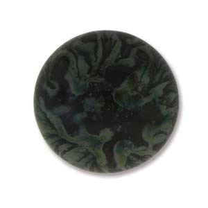 Cabochon Czech Glass 18mm Round - Black Picasso x1