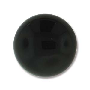 Cabochon Czech Glass 18mm Round - Black x1