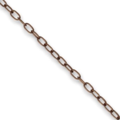 Vintaj Natural Brass 1.7x3.2mm Delicate Cable Chain (Closed Link) per half foot