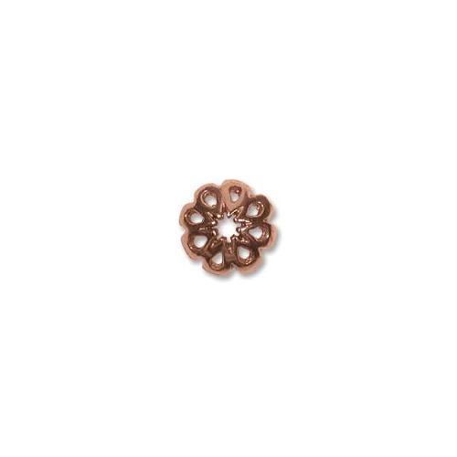 Pure Copper Fancy Style 7mm Bead Caps  x1