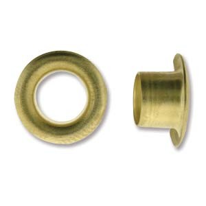 EZ-Rivet Hollow Eyelet 1/4 inch (6.6x5.5mm) Brass Appx 24pc