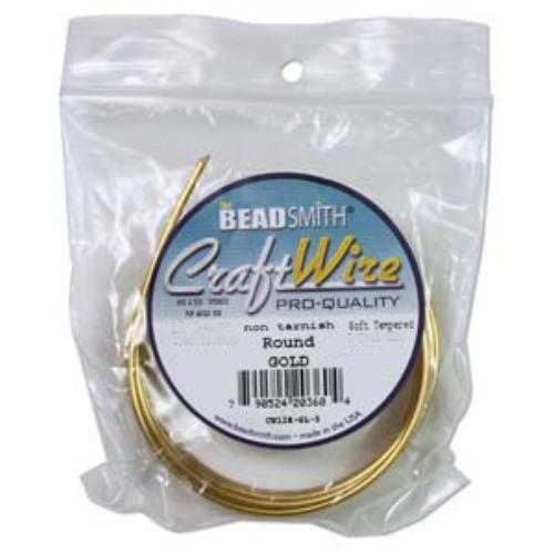 Beadsmith Jewellery Wire 16ga Gold per 30ft Coil
