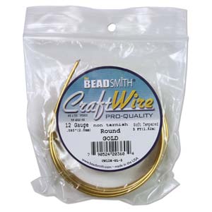 Beadsmith Jewellery Wire 12ga Gold per 5ft Spool (Discounted only 4ft not 5ft)