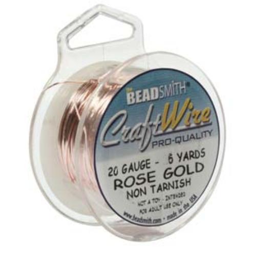 Beadsmith Jewellery Wire 20ga Rose Gold per 6yd Spool