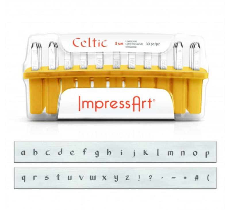 ImpressArt Celtic 3mm Alphabet Lower Case Letter Metal Stamping Set