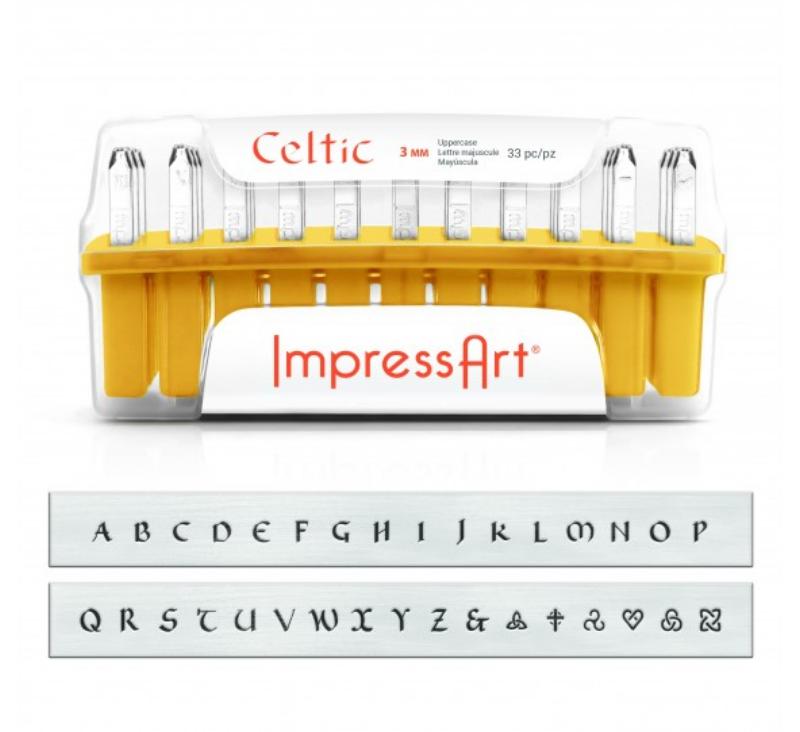 ImpressArt Celtic 3mm Alphabet Upper Case Letter Metal Stamping Set