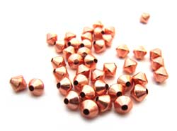 Pure 100% COPPER 3.3mm Bicone Spacer Beads 1gr (x144approx)