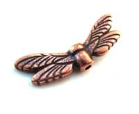 TierraCast Pewter Antique Copper Plated 20mm Dragonfly Wing Bead x1