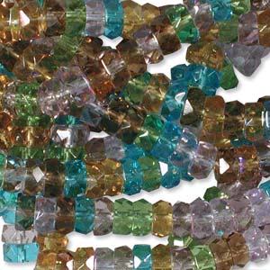Czech Glass Fire Polished beads - 6/3mm Rondelle Prairie x60