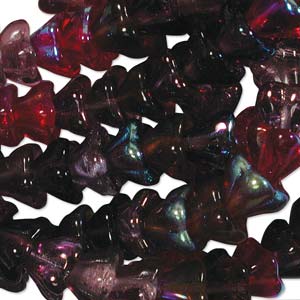 Czech Glass Flower Bell Beads 8/6mm Vineyard x10pc