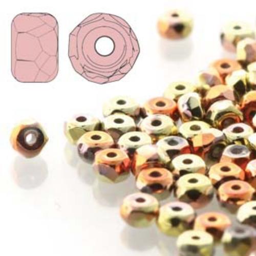 Czech Glass Fire Polished Micro Spacer Beads 2x3mm California Gold x50pc