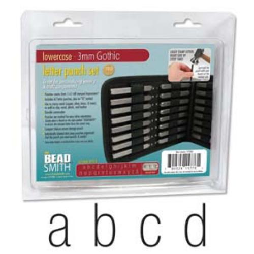 Beadsmith Gothic Alphabet Lower Case Letter 3mm 1/8 Stamping Punch Set