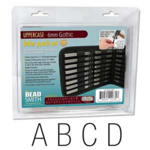 Beadsmith Gothic Alphabet Upper Case Letter 6mm 1/4 Stamping Punch Set